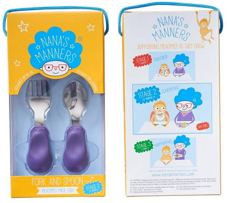 Nanas Manners 2 widelec i łyżka PURPLE 1-3 lat