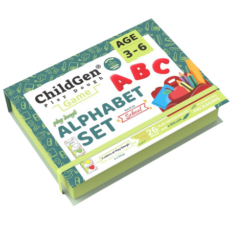 ChildGen, Zestaw kreatywny ALFABET, 100% naturalna ciastolina i akcesoria