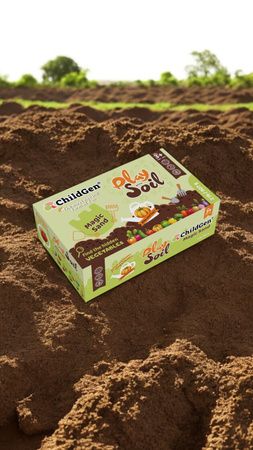 ChildGen, Piasek kinetyczny Mały ogrodnik, gleba z warzywami 100% naturalny, 907g w pojemniku