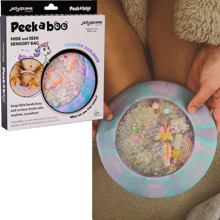 Jellystone, Senzorický disk s figurkami A-Ku-Ku! Peekaboo, motiv Jednorožec