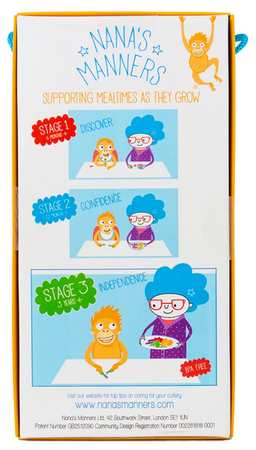 Nanas Manners ETAP 3 ORANGE Sztućce nóż widelec 3-9 lat