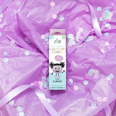 Glo Pals, CASE Smyslové kostky svítící ve vodě Lumi – koupací hračka, fialová barva
