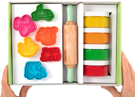 ChildGen, Zestaw kreatywny POJAZDY, 100% naturalna ciastolina i akcesoria