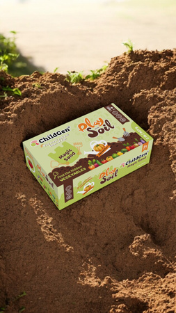 ChildGen, Piasek kinetyczny Mały ogrodnik, gleba z warzywami 100% naturalny, 907g w pojemniku