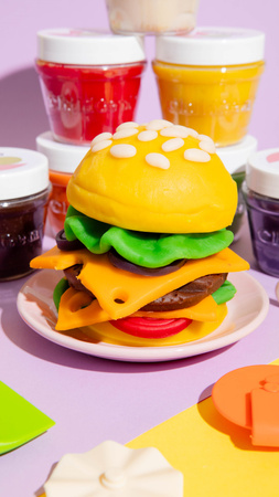 ChildGen, Naturalna ciastolina w słoiczkach - zestaw TRIO: Żółty, Różowy, Pomarańczowy