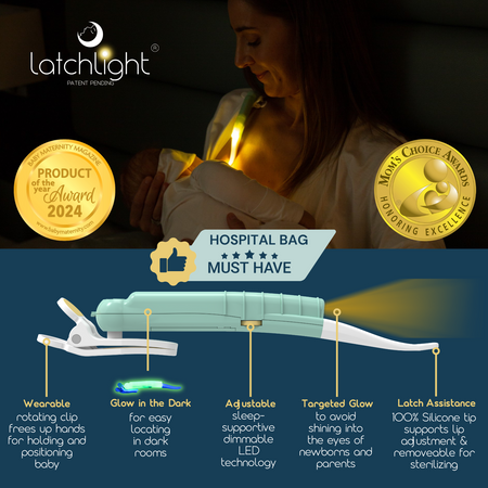 LatchLight – Innovative night lamp that does not disrupt sleep phases, portable, with a clip and directional light.