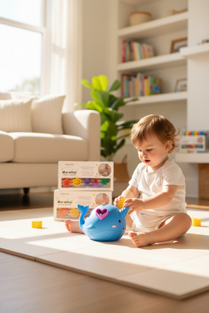 Jellystone, Třídicí hračka ve tvaru narvala – JASNÉ BARVY