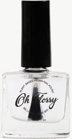 Oh Flossy, Lakier do paznokci Kremowy błękit, 12 ml, bio brokat, roślinna formuła 
