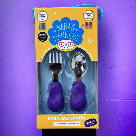 Nanas Manners 2 widelec i łyżka PURPLE 1-3 lat