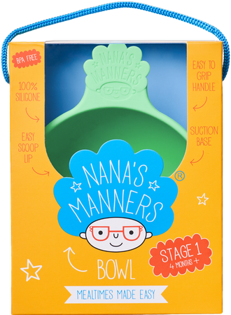 Nana's Manners GREEN Miska silikonowa z przyssawką i uchwytem