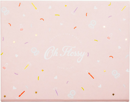 Oh Flossy, Mini naturalny zestaw do makijażu, cienie do powiek, róż, pomadka i akcesoria