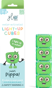 Glo Pals, Kostki sensoryczne świecące w wodzie Pippa - zabawka kąpielowa, kolor zielony