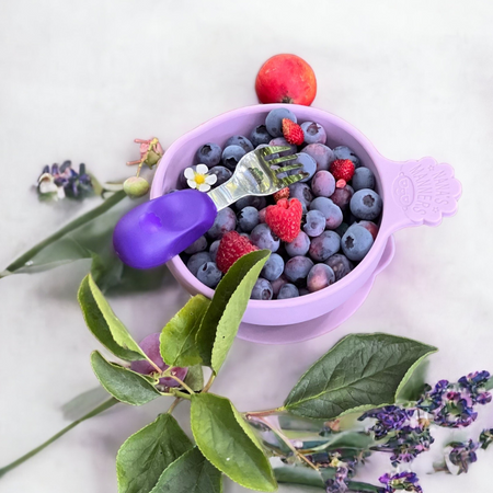 Nana's Manners PURPLE Miska silikonowa z przyssawką i uchwytem