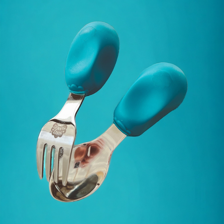 Nana's Manners ETAP 2 Widelec i łyżka TEAL BLUE MORSKI