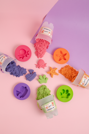 ChildGen, Piasek kinetyczny z foremką, 100% naturalny, 500g, kolor ZIELONY, zapach brzoskwiniowy