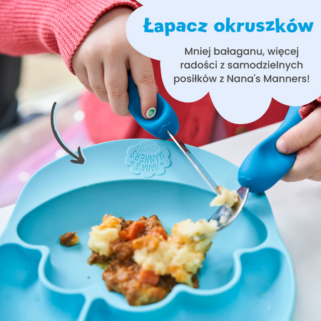 Nana's Manners BLUE Talerz silikonowy z przyssawką