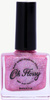 Oh Flossy, Lakier do paznokci Różowy Brokat, 12 ml, bio brokat, roślinna formuła PINK GLITTER