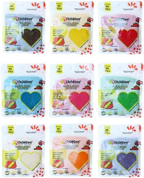 ChildGen, Přírodní modelína na hraní, 9 BAREV, eko-pack 9 ks 125 g Re-Fill Play Dough