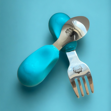 Nana's Manners ETAP 2 Widelec i łyżka TEAL BLUE MORSKI