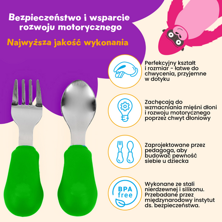 Nanas Manners 2 widelec i łyżka PURPLE 1-3 lat