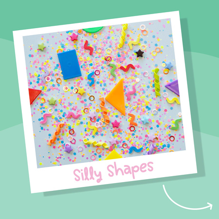 Glo Pals - CASE: KSZTAŁTY Fun Fillers Wkład, figurki, brokaty do słoików, zabaw sensorycznych SHAPES x5