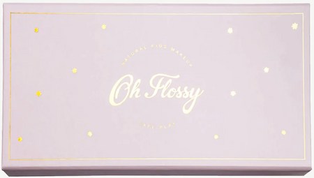 Oh Flossy, Naturalny zestaw do makijażu DELUXE, cienie, róż, szminka i akcesoria