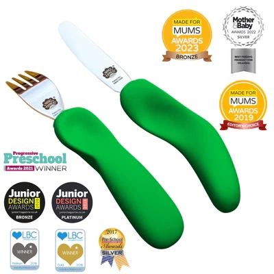 Nanas Manners ETAP 3 GREEN Sztućce nóż widelec 3-9 lat