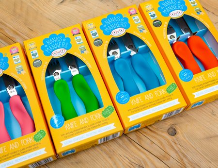 Nanas Manners ETAP 3 PINK Sztućce nóż widelec 3-9 lat