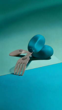 Nana's Manners ETAP 2 Widelec i łyżka TEAL BLUE MORSKI