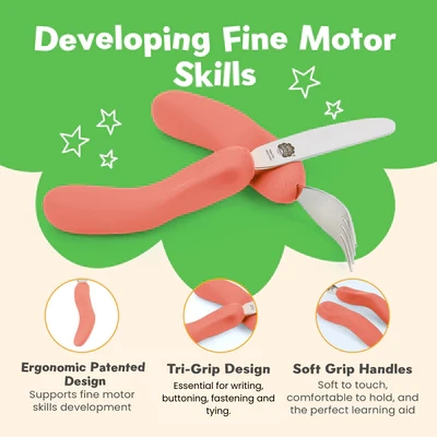 Nanas Manners ETAP 3 PINK Sztućce nóż widelec 3-9 lat