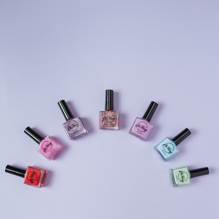 Oh Flossy, Zestaw 3 lakierów do paznokci PINK PAMPER 3 x 12 ml, bio brokat, roślinna formuła