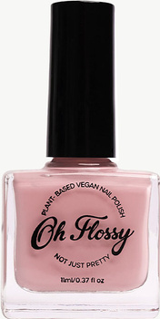 Oh Flossy, Lakier do paznokci Jasny Róż/Nude, 12 ml, bio brokat, roślinna formuła PASTEL PINK