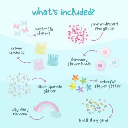 Glo Pals - CASE: FAIRY Fun Fillers Wkład, figurki, brokaty do słoików, zabaw sensorycznych