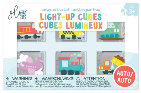 Glo Pals, Light-Up Sensory Cubes – Cars Edition – Bath Toy