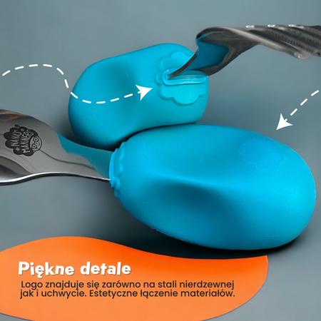 Nana's Manners ETAP 2 Widelec i łyżka TEAL BLUE MORSKI