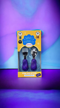 Nanas Manners 2 widelec i łyżka PURPLE 1-3 lat