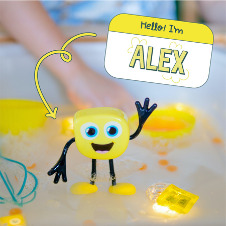 Glo Pals, Postać do kąpieli Alex - zestaw z dwie kostkami sensorycznymi