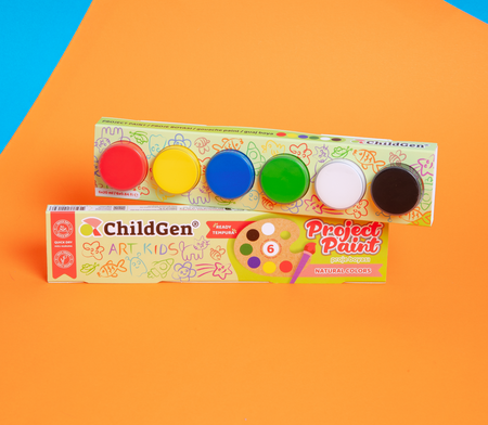 ChildGen, Naturalne farby do malowania 6 kolorów x 20 ml