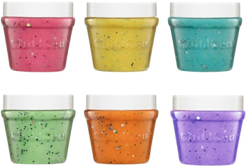 ChildGen, Naturalna ciastolina w słoiczkach - zestaw 6 kolorów BROKAT