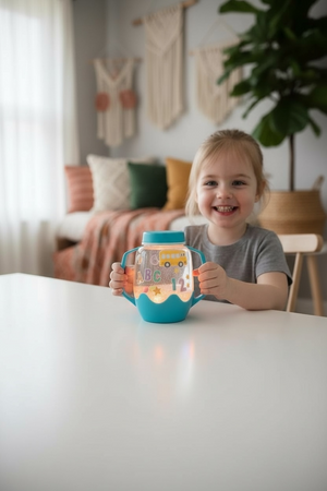 Glo Pals ABC Zestaw sensoryczny DIY, świecący słoik z brokatami i figurkami Fun Fillers + naklejki gratis