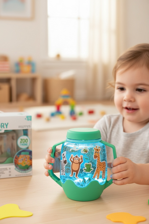 Glo Pals, Senzorická sada ZOO, senzomisky sklenice s kouzelnými doplňky a samolepkami