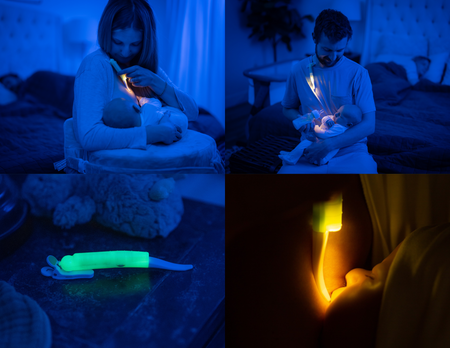 LatchLight – Innovative night lamp that does not disrupt sleep phases, portable, with a clip and directional light.