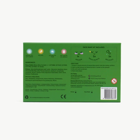Oh Flossy, Wild Wonders Kids Face Paint Set with Glitter, Bio Glitter, Plant-Based Formula