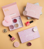 Oh Flossy, Mini naturalny zestaw do makijażu, cienie do powiek, róż, pomadka i akcesoria