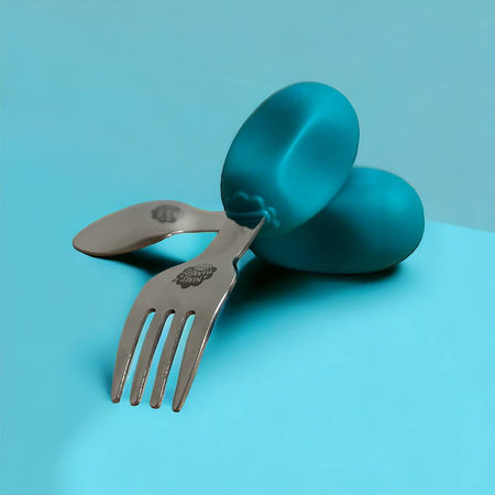 Nana's Manners ETAP 2 Widelec i łyżka TEAL BLUE MORSKI