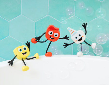 Glo Pals, Postać do kąpieli Alex - zestaw z dwie kostkami sensorycznymi