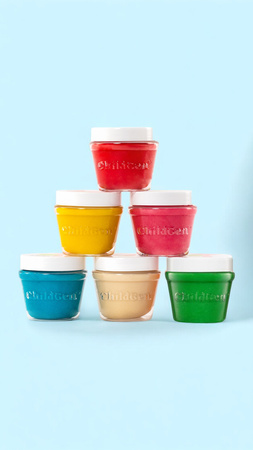 ChildGen, Naturalna ciastolina w słoiczkach - zestaw 6 kolorów