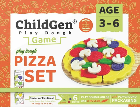 ChildGen, Zestaw kreatywny PIZZA, 100% naturalna ciastolina i akcesoria
