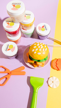 ChildGen, Naturalna ciastolina w słoiczkach - zestaw 6 kolorów