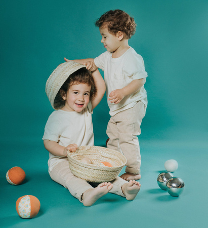 Petit Boum, Unikalny koszyk z palmy, ręcznie pleciony w Hiszpanii